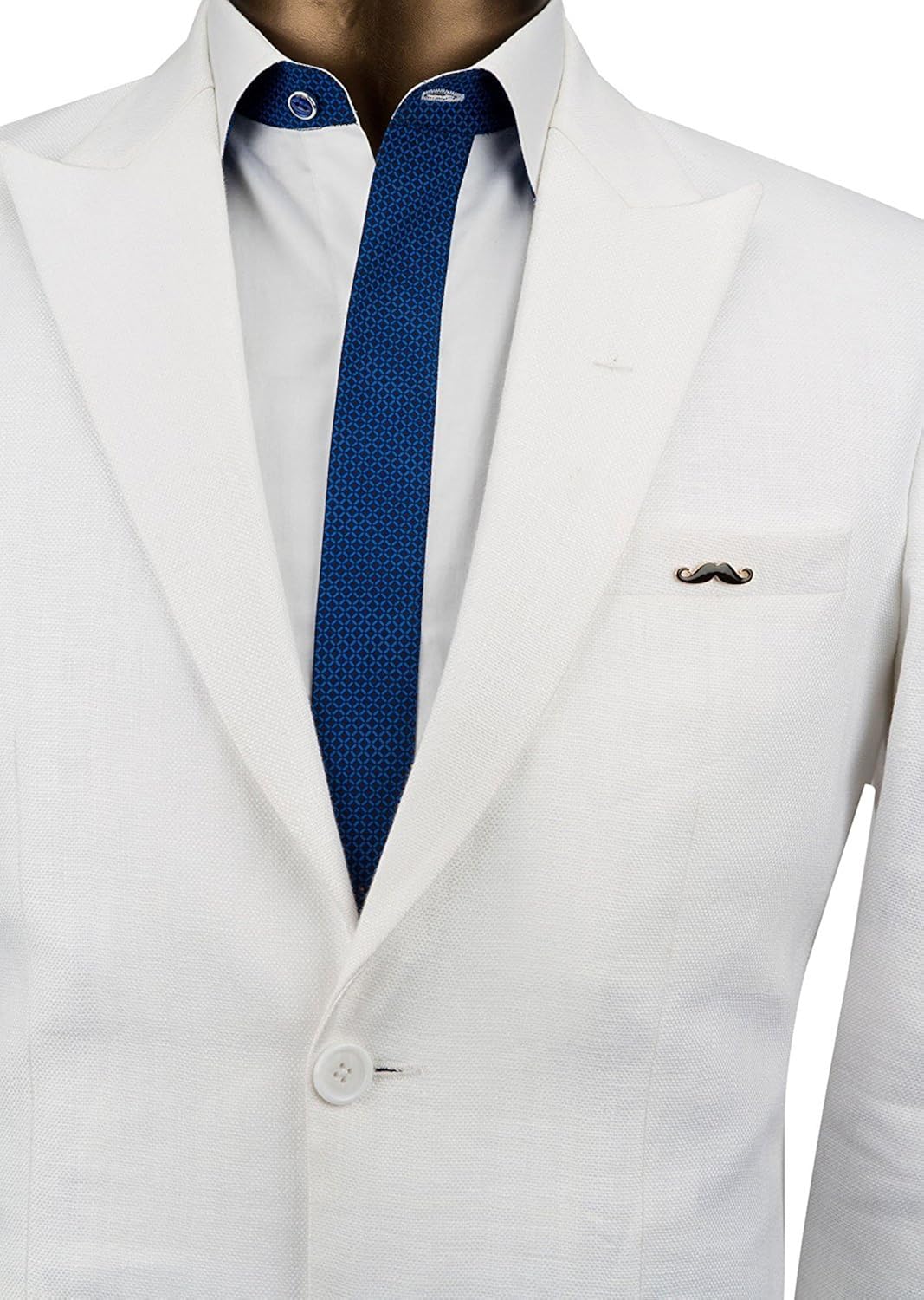 foreignholics black metal moustache lapel pin for men