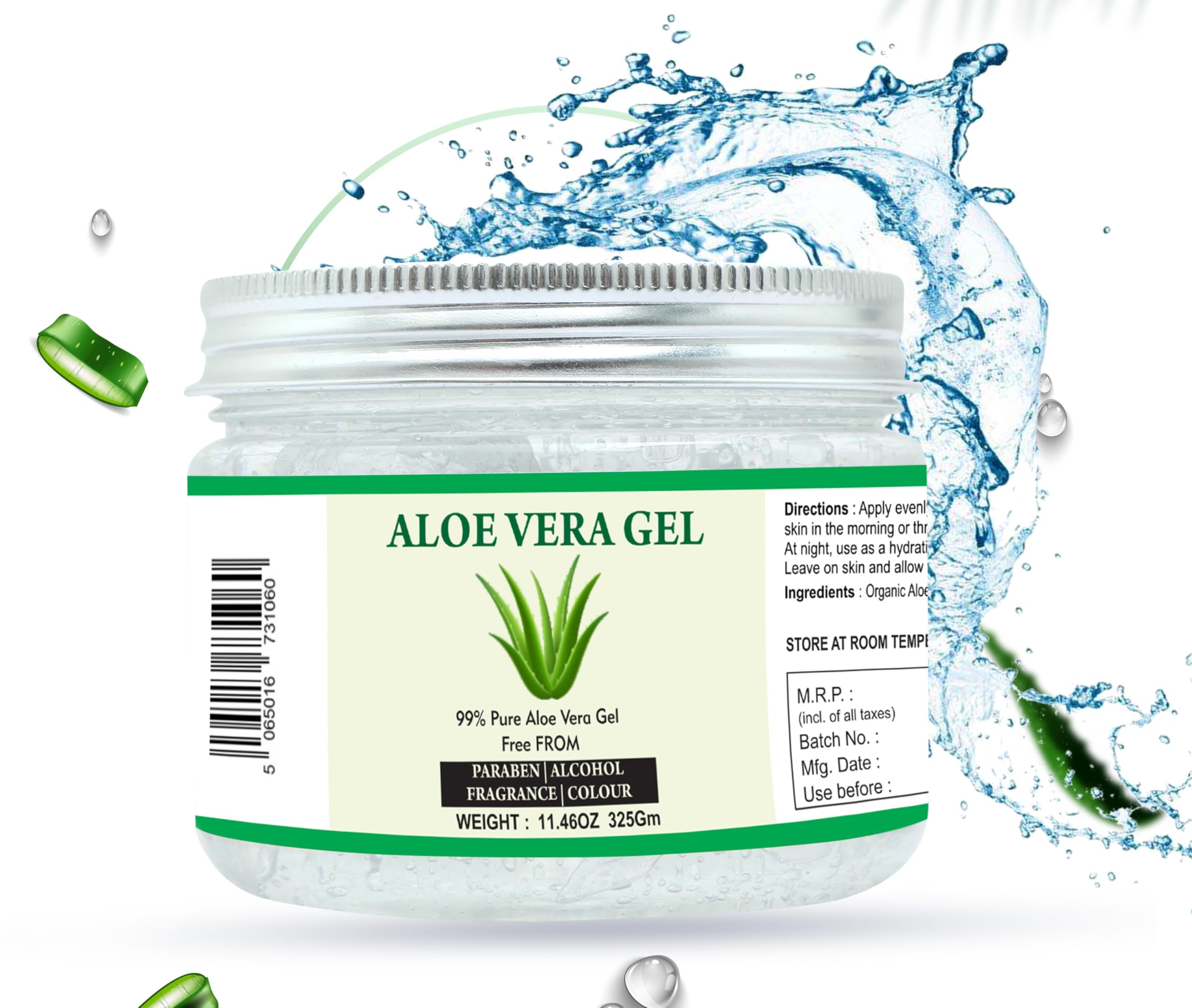 Aloe Vera Gel | 100% Pure Natural Aloe Gel | For Moisturizing Face Skin & Hair Care,Durable Moisturizing Hydrating Soothing | Non-Sticky (11.46 oz)