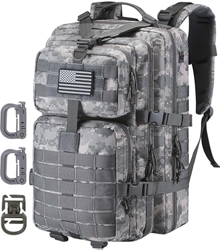 Military Tactical Backpack, 55L Extra Large Waterproof Outdoor Hiking Backpack, Men's Camping Backpack, Hiking Duffel Bag for Hunting Hiking Fishing Climbing Travel Deserts (Color : D) : Sports & Outdoors