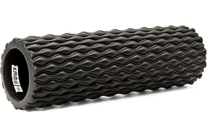 Textured Foam Rollers for Muscle Massage – HIGH-DENSITY [Firm] Back Foam Roller for Back Pain Relief & Muscle Recovery in Legs & Arms – Hollow Foam Roller for Muscle Exercises by PowX, 5.5x17.7 in.