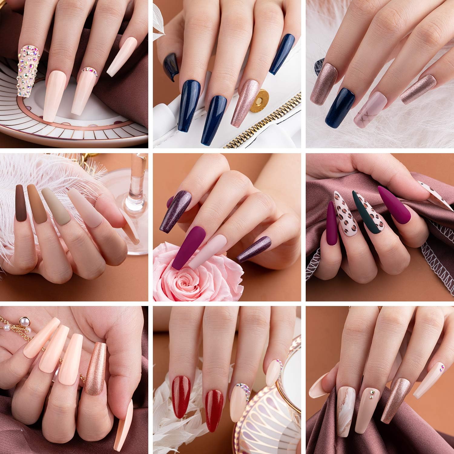 Beetles 20 Pcs Gel Nail Polish Kit, Spring into Summer Collection Soak Off Nail Gel Polish Pastel Nail Polish Neon Gel Polish Starter Kit with Glossy & Matte Top Coat and Base Coat : Beauty