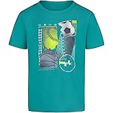 Under Armour Boys' Short Sleeve Sports Graphic T-Shirt, Lightweight & Breathable, Relaxed Fit, Teal Poster, 4