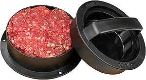 Exultimate Stuffed Burger Press Patty Maker for Hamburger and Mini Sliders, Detachable and Non Stick Stuffed Burger Press Kit, Black, 2 Piece set