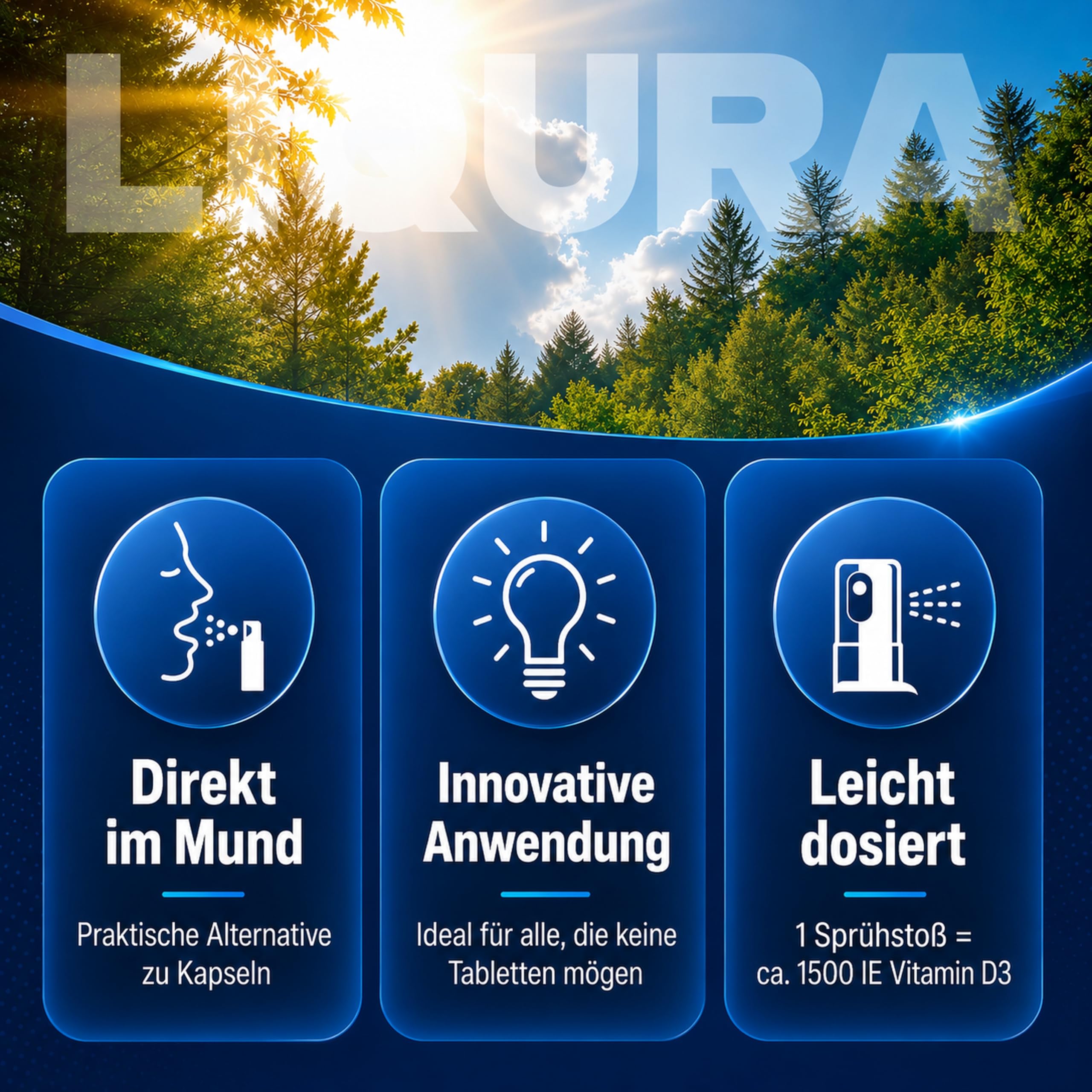 LIQURA Vitamin D3 K2 Spray mit MK7-Depot - hochdosiert (3000 IE) in 2 Sprühstößen - Einfache Dosierung und Alternative zu Vitamin D3 K2 Tropfen oder Kapseln. 125 Sprühstöße, 2 Monate, Vegan 25ml 8