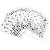 FANNI YOUPIN 100% Cotton Bandanas/ Fashion Scarf for Men & Women Paisley printed Large 10pcs (White)