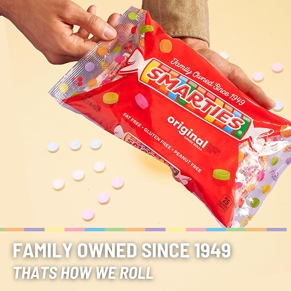 SMARTIES CANDY BULK ROLLS GLUTEN FREE & VEGAN ASSORTED FLAVOR TREATS | PEANUT FREE ALLERGEN FREE & DELICIOUS SNACKING BULK CANDY INDIVIDUALLY WRAPPED – 14 OZ (52 ROLLS PACK)
