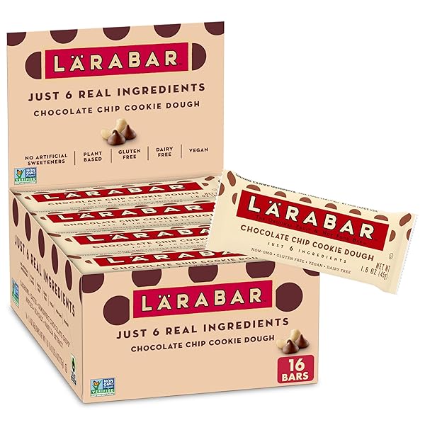 LARABAR CHOCOLATE CHIP COOKIE DOUGH, GLUTEN FREE FRUIT & NUT BAR, 16 CT