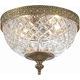Crystorama 2 Light Olde Brass Crystal Flush Mount