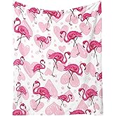 CUNEXTTIME Flamingo Blanket Gifts - 40 x 50 Inches Cute Flamingo Throw for Kids - Light Pink Cozy Fuzzy Plush Blankets for Sofa