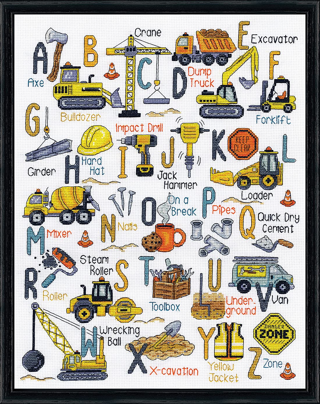 Design Works Crafts, Construction ABC Counted Cross Stitch Kit