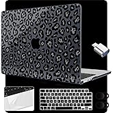 MEEgoodo Case for MacBook Air 15 inch M4/M3/M2 2025 2024 2023, Case Fit Model (A3241/A3114/A2941) for MacBook Air 15-inch, Laptop with Keyboard & Camera Cover & OTG Adapter, Snow Leopard Texture