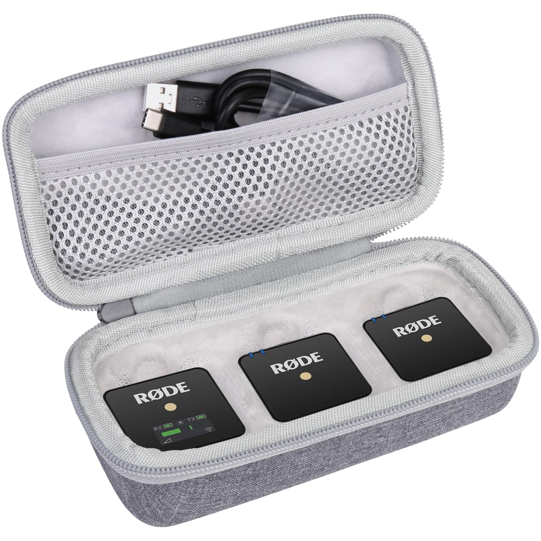 Aenllosi for RØDE Rode Wireless ME/GO gen 3 /GO gen 2 Hard Protective Storage Carrying Case, Grey, Case Only