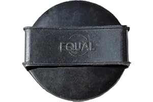 Grewal Equestrian Round Curry Comb with Handle (Black)