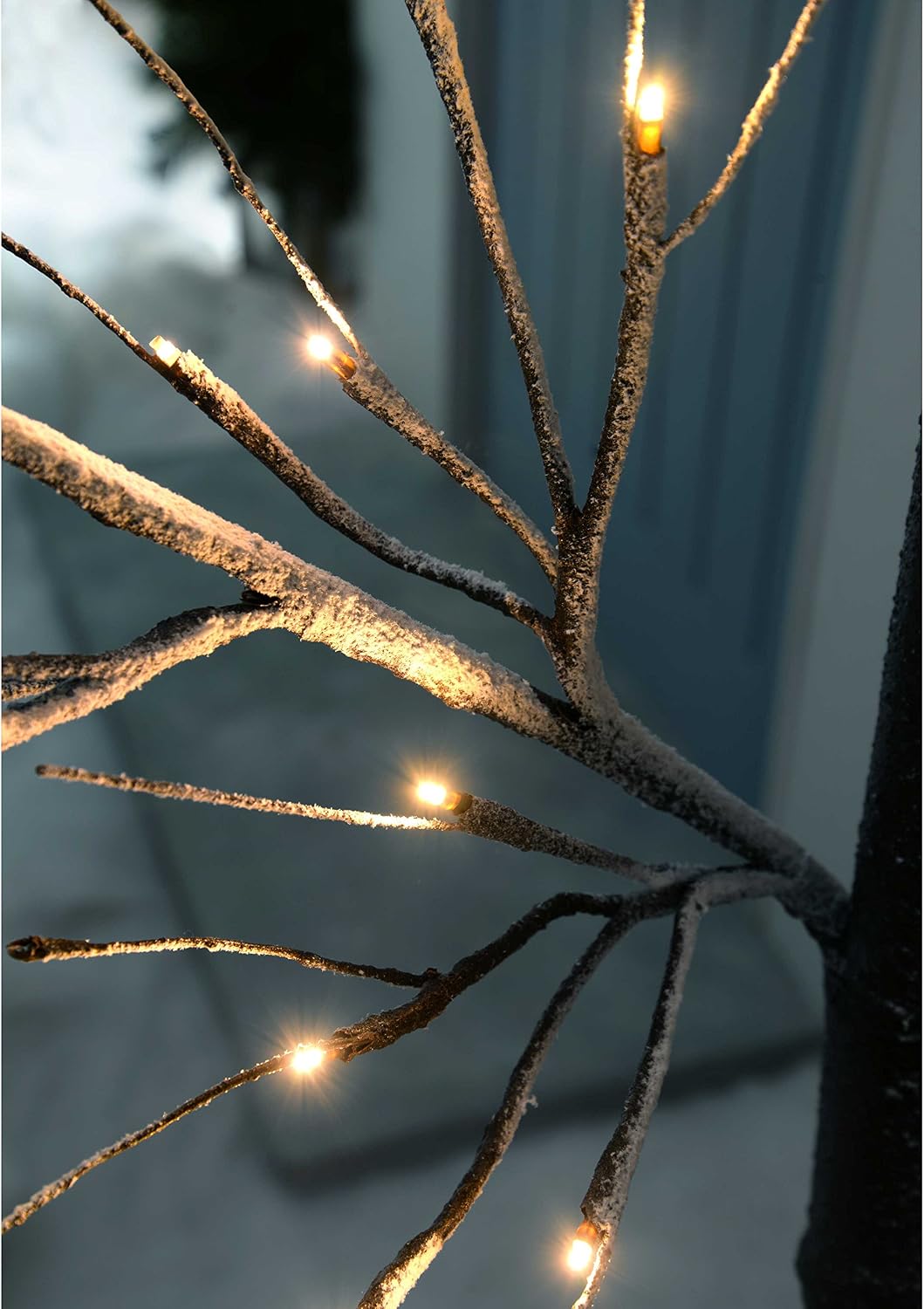 WeRChristmas Pre-Lit LED Tree with Snow Christmas Decoration, 4 feet/1.2 m - Brown/White, 3.5 cm - Image 4