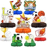 Sports Themed Party Decorations Kit - Honeycomb Centerpiece for Sports Birthday Party Decorations&amp; Favors