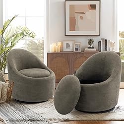 COLAMY Swivel Accent Chair Set of 2, 360° Swivel