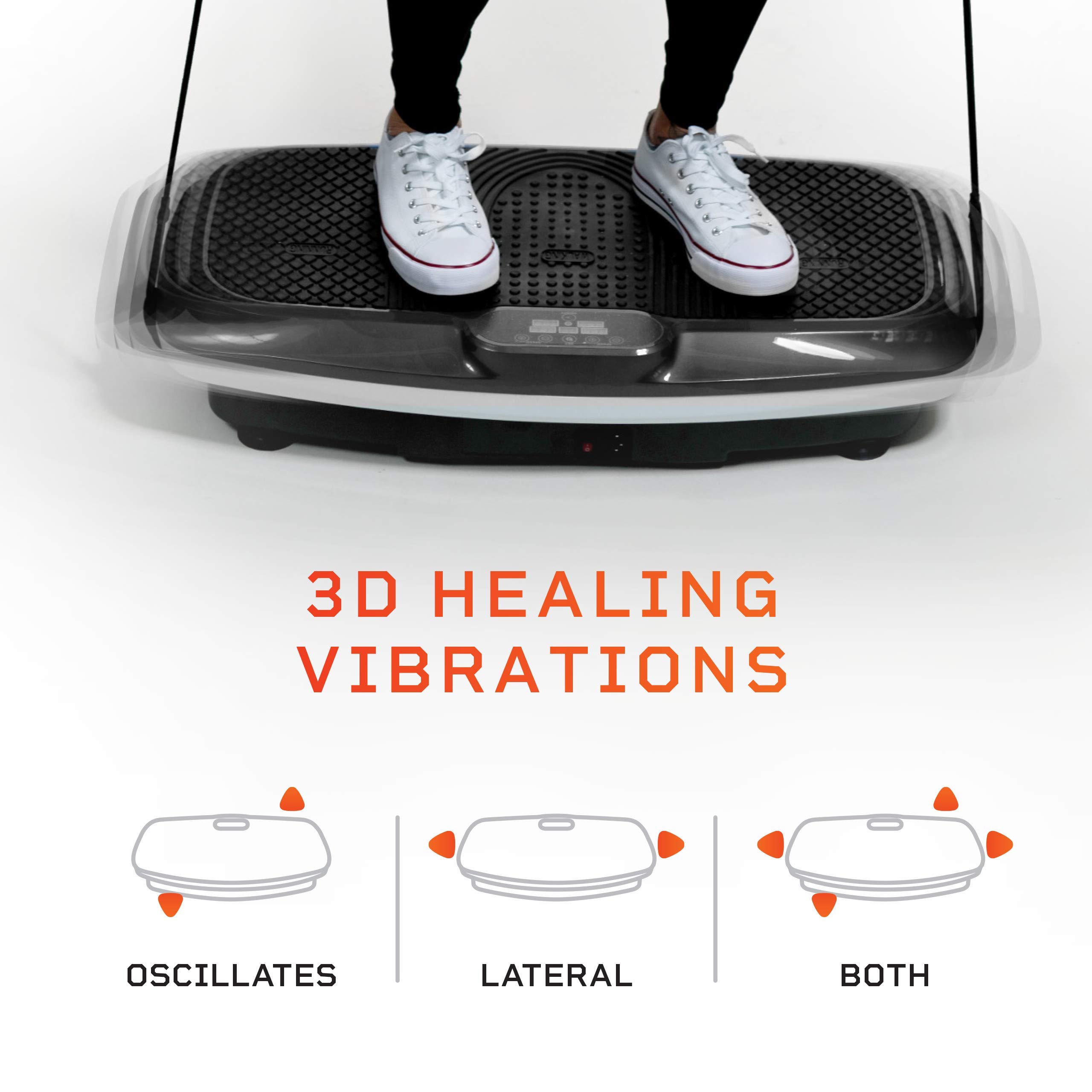 LifePro Hovert 3D Vibration Plate Machine - Dual Motor Oscillation, Lateral + 3D Motion Viberation Platform Machine - Full Whole Body Vibrarating Machine for Home Exercise & Fitness (Black)