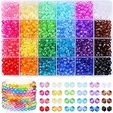 Crystal Beads for Jewelry Making Bicone Bracelet Bead Faceted Acrylic Beads 24 Colors Rainbow Loose Craft Bead for Jewelry Making, DIY Bracelets, Necklaces, Curtain, Key Chains