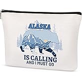 SEAOYOZO Alaska Gift Makeup Bags for Women Travel Trip Bag for Alaska Cruise Lovers Portable Beach Accessories with Zipper Pouch Cosmetic Bags for Girls