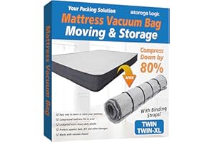 Twin/Twin-XL Foam Mattress Vacuum Bag for Moving, Vacuum Seal Mattress Storage Bag with Straps