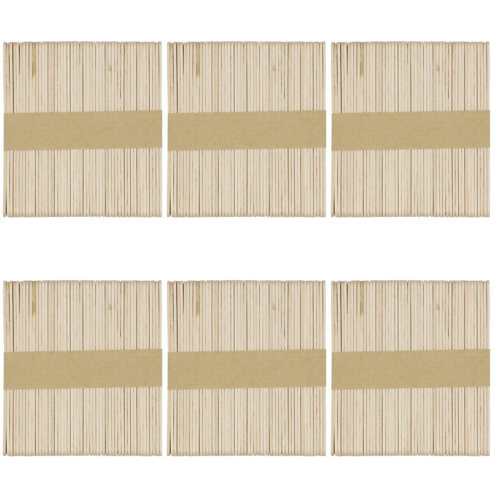 OWLKELA 300pcs Natural Wood Lolly Sticks, 114mm Lollipop Craft Sticks for Home Ice Cream Making and School Crafts, Popsicle Sticks, Ideal for Arts and Handwork, Classroom Art Supplies Wood Color