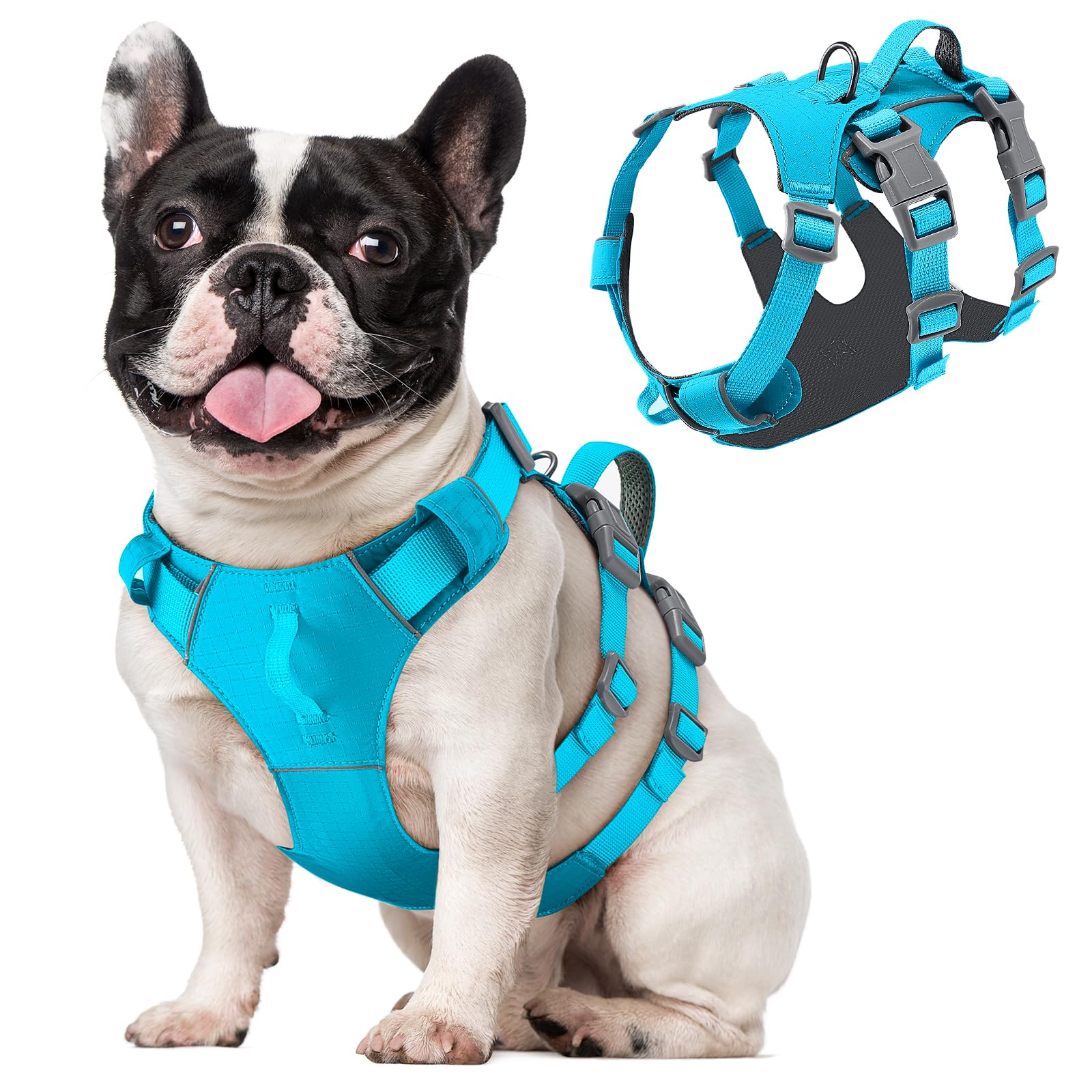 Eyein Escape Proof Dog Harness Small Medium Dog - No Pull Harness for Dogs with Front Clip Lightweight Durable, No Choke Lifting Harness with Chest Belly Support for Small Medium Large Breeds, S