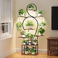 Plant Stand Indoor with Grow Light - 9 Tiered 63" Tall Indoor Plant Stand for Multiple Plants, Large Plant Shelf with Grow Li