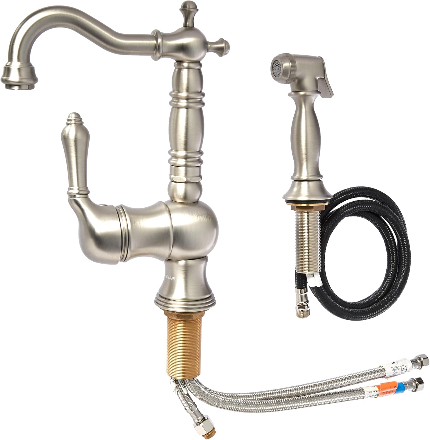 Graff G 5237 Lm7 Sn Canterbury Kitchen Faucet With Side Spray And