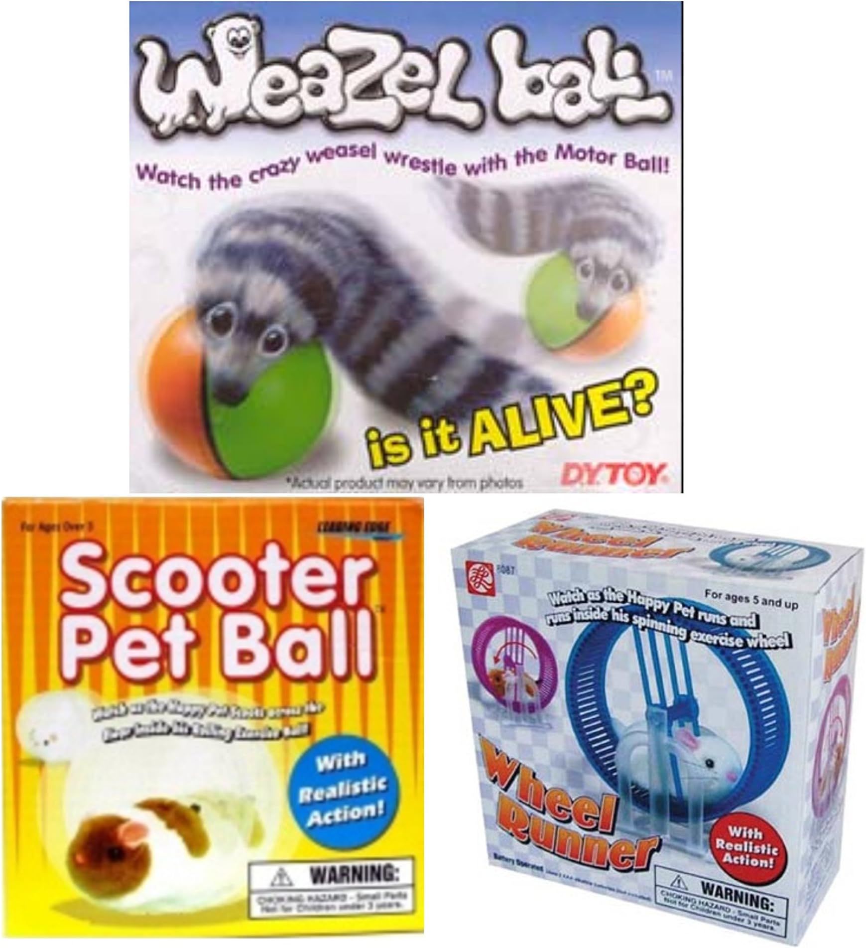 Weazel Ball, Scooter Pet Ball and Wheel Runner