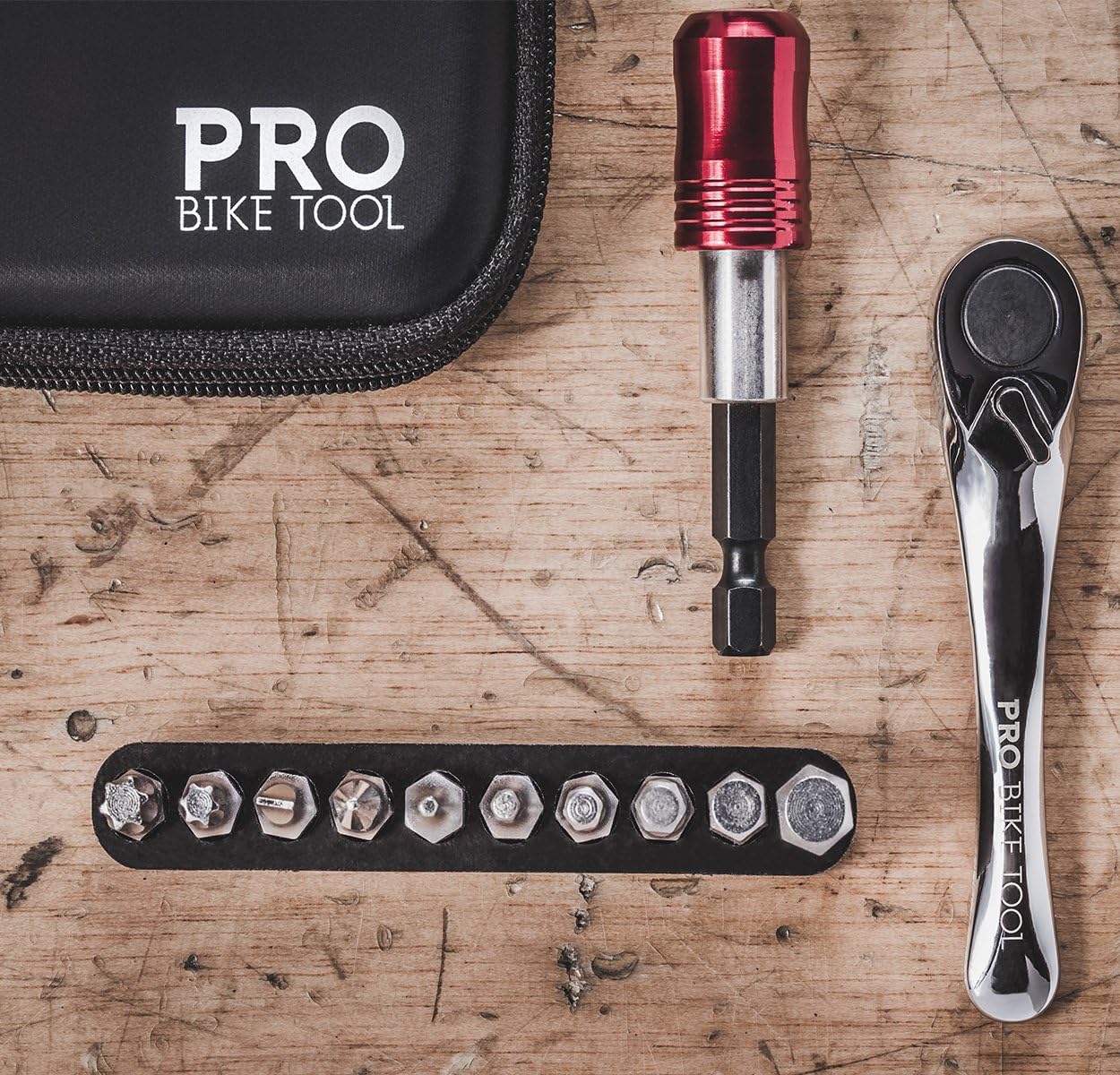 Pro Bike Tool Mini Ratchet Tool Set - Reliable and Stylish Multitool Repair Kit for Road and Mountain Bikes - Versatile EDC Multi Tool for Your Bicycle, Home or Work - Hard Case Pouch : Sports & Outdoors