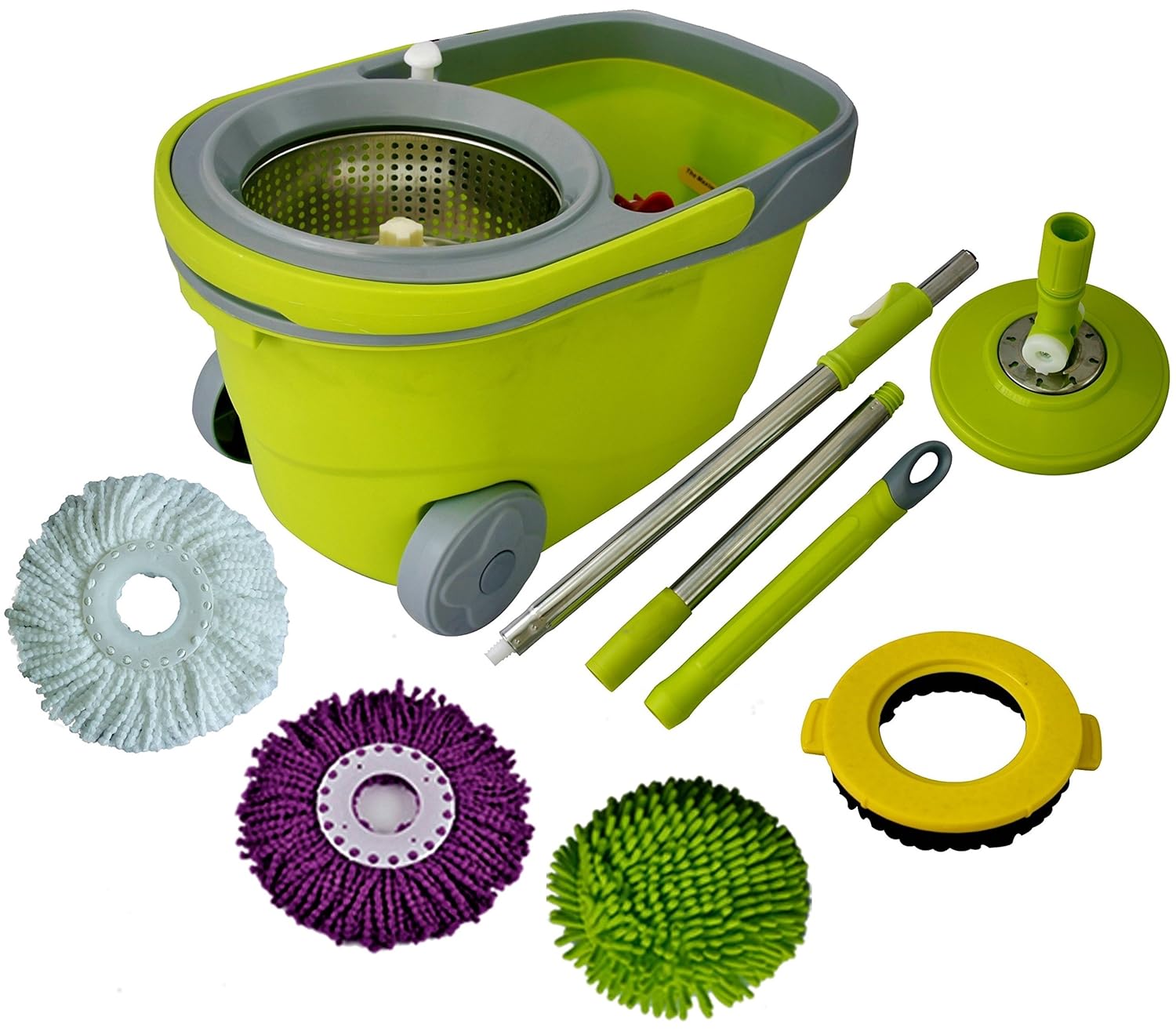 Green Direct Spin Mop System Deluxe Bucket Cleaning System Microfiber
