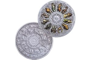 YKSHOP Twelve Constellations Good Luck Coin Sun Moon Challenge Coin Lucky Coin for Scratching Lottery Tickets