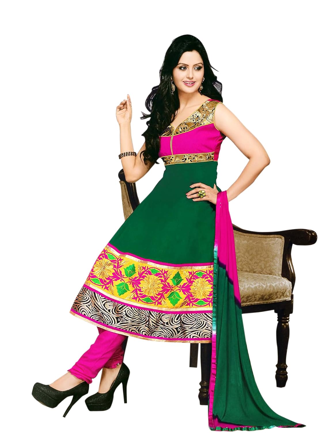 florence women's cambric cotton salwar suit dupatta material (sb-2085)