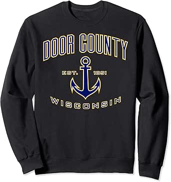 DOOR COUNTY WISCONSIN TYPESET PREMIUM  HOODIE