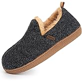 LongBay Women's Felt Bootie Slippers Warm Cozy Memory Foam House Shoes with Polar Fleece Lining Non Slip Indoor Outdoor