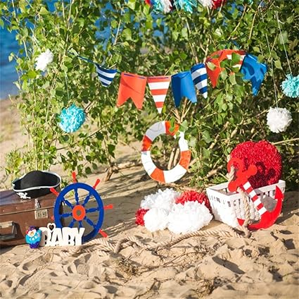 Amazon Com Lfeey 5x5ft Nautical Style Baby Shower Backdrop Baby