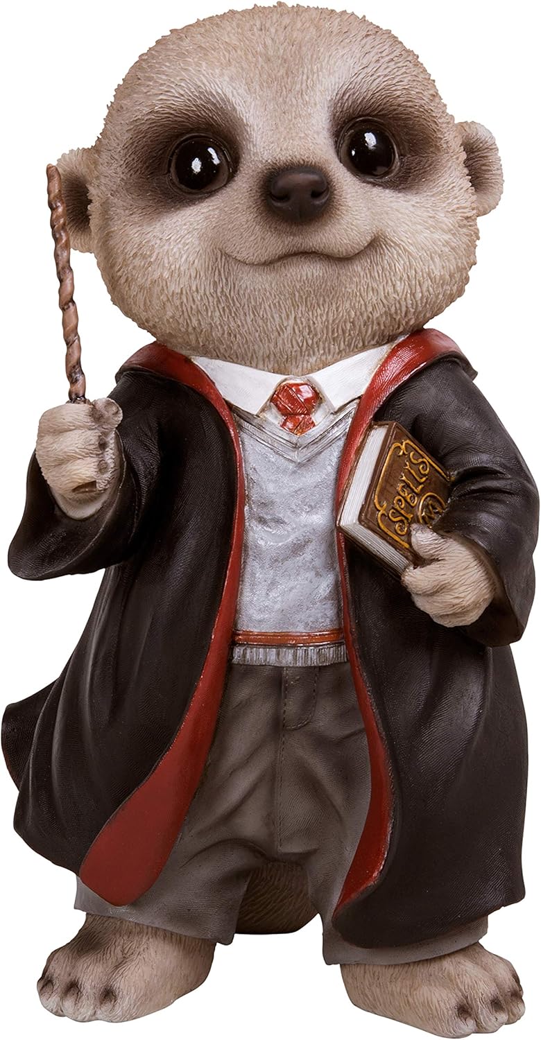 Vivid Arts Baby Wizard Meerkat Resin Home or Garden Decoration, Multicolor