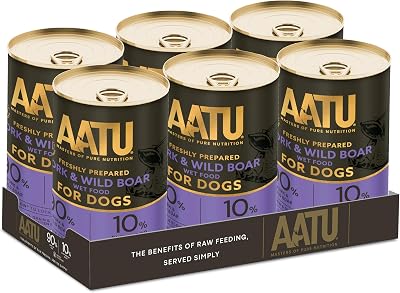 AATU 90/10 Wet Dog Food Pork & Wild Boar 6x400g Grain Free