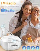 GREADIO Portable CD Player with Speakers Bluetooth FM USB AUX LCD Display Remote view 5