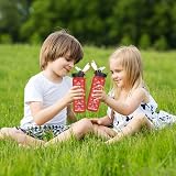 GOPPUS 500ml Kids Water Bottle with Straw BPA Free Time Markings Red view 6