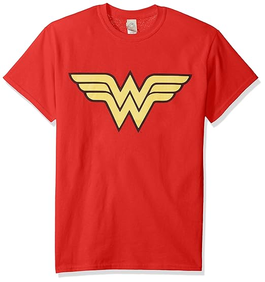 Trevco Men's Wonder Woman Logo T-Shirt, Red, X-Large