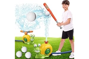 HOLIWOER Water Sprinkler for Kids Outdoor Toys, 2 in 1 Snail Summer Toy Baseball Outside Toddler Activities Yard Game Play for Kids Backyard Ages 3 4 5 6 7 8 9 10 Year Old Boys Girls Gift