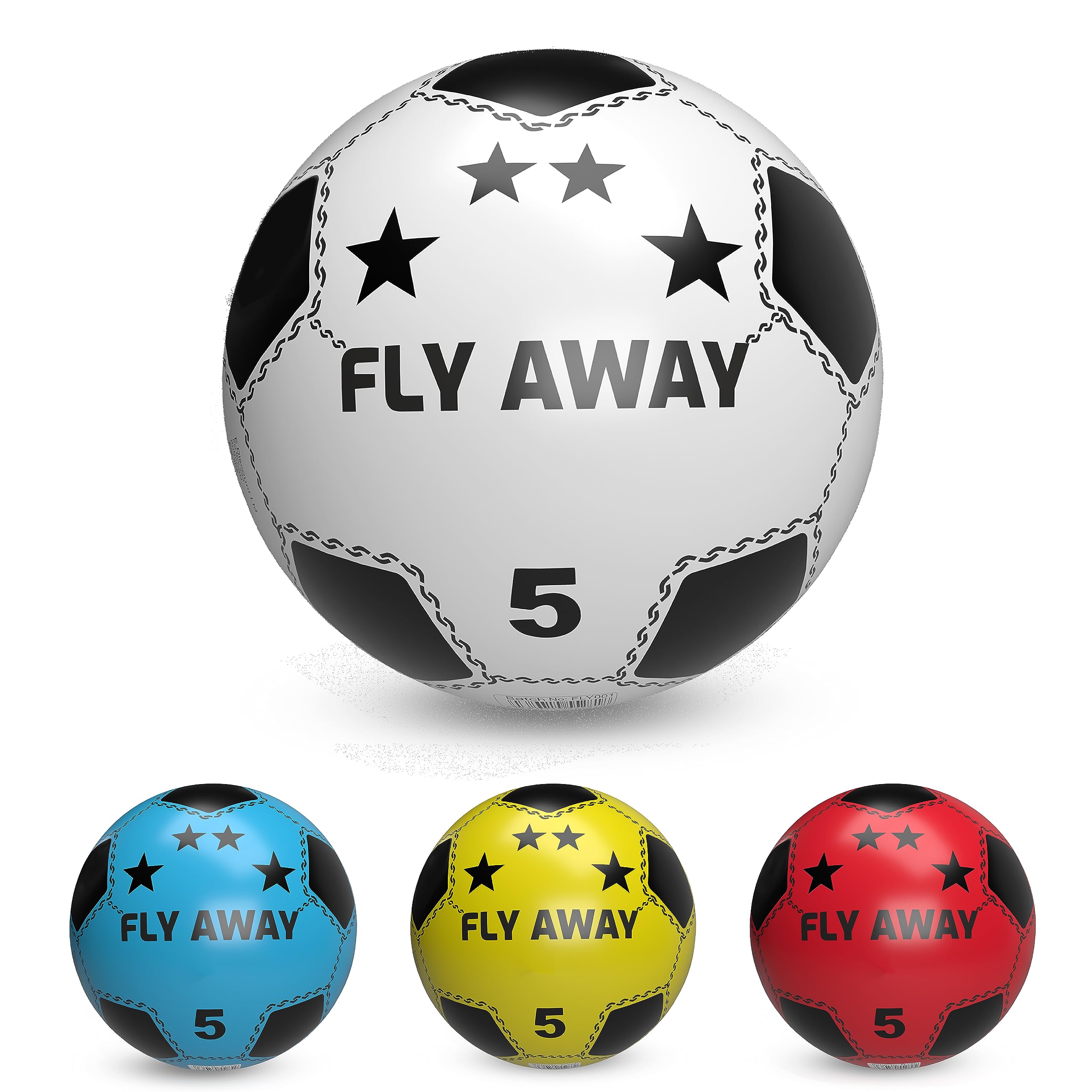 Soccer Shoot PVC football For Kids (Deflated) Lightweight Party pack Adjustable Inflatable ball Suitable For Indoor Outdoor Play Beach, Home, Birthday, School & Parties (White)