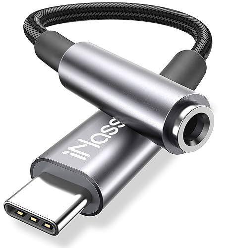USB C to Headphone Jack Adapter, iNassen Type C to Aux Audio