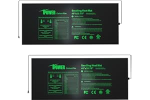 iPower GLHTMTPROLX2 2 Pack Upgraded Carbon Film 48" x 20.75" Seedling Heat Mat Durable Waterproof Indoor Warm Hydroponic Plant Germination Starting Pad