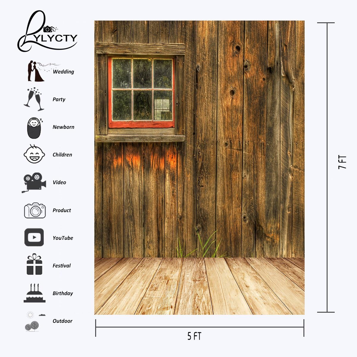 Amazon Com Lylycty 5x7ft Rustic Barn Door Wall Photography