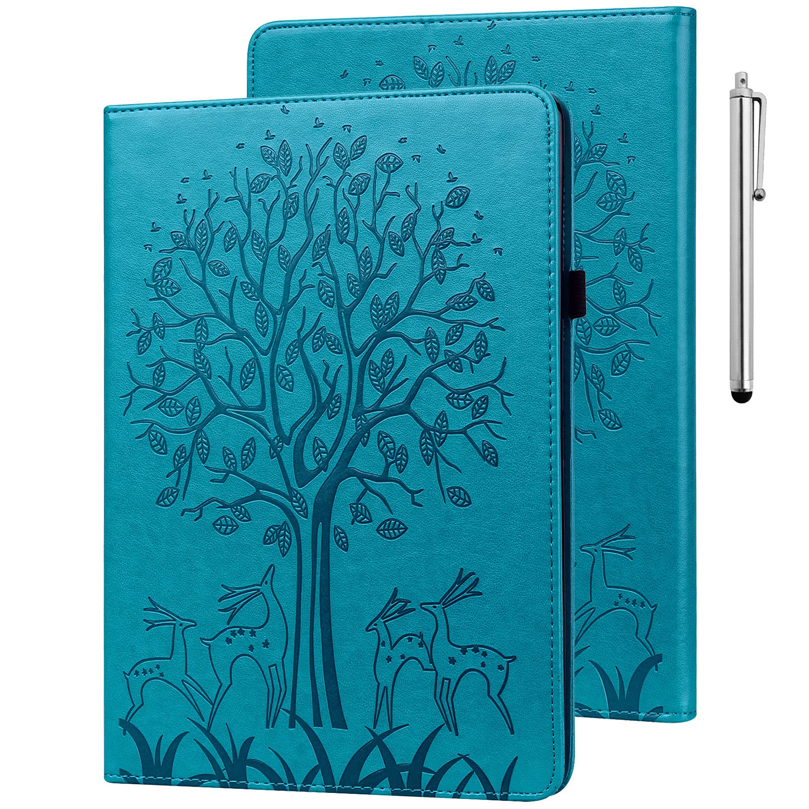 GLANDOTU Lenovo Tab M10 Plus 3rd Gen Case 10.6 inch, Elastic Strap Pen Holder Stand Function Cover, Folio Flip Wallet PU Leather Tablet Cases for Lenovo M10 Plus 3rd Gen (free Stylus pen) -【Blue】