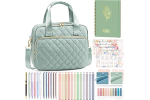 FLOE Bible Cover Case for Women, Large Bible Bag Bible Study Supplies Accessories Journaling Kit with Highlighters Tabs, Quilted Book Carrying Cases with Shoulder Strap, Christmas Christian Gifts for Women