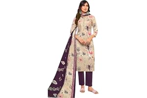 ladyline 100% Cotton Cool Printed Salwar Kameez with Pants Style Bottom and Lawn Dupatta | Ethnic Indian Pakistani Outfit