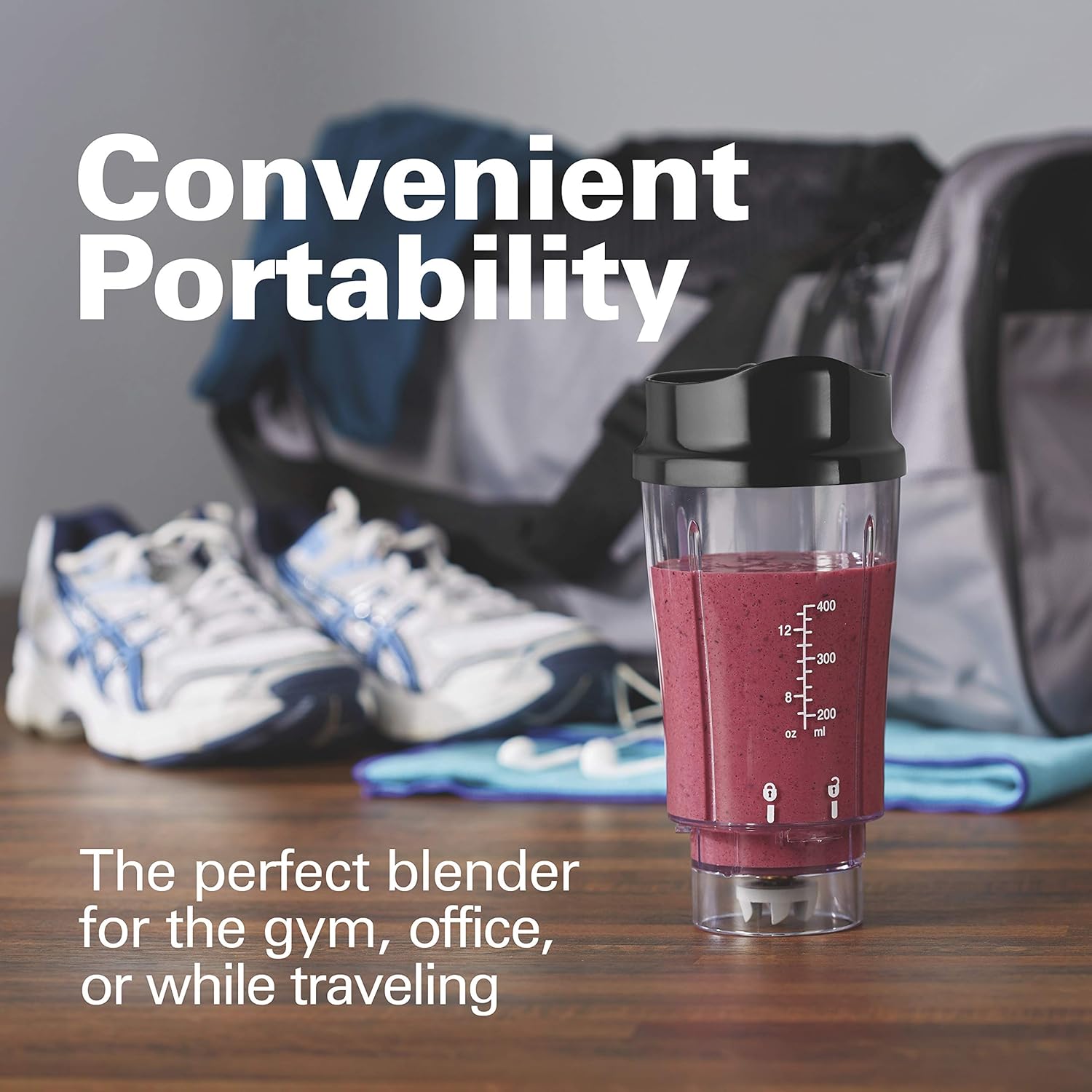 Hamilton Beach Personal Blender for Shakes and Smoothies with 14oz Travel Cup and Lid, Black (51101AV): Kitchen & Dining